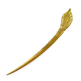 CrystalMood Handmade Carved Wood Hair Stick Plume