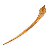 CrystalMood Handmade Carved Wood Hair Stick Plume