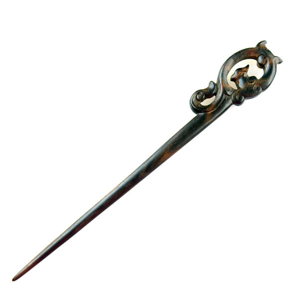 CrystalMood Handmade Carved Wood Hair Stick Bird