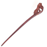 CrystalMood Handmade Carved Wood Hair Stick Lotus Leaf
