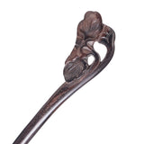 CrystalMood Handmade Carved Wood Hair Stick Lotus Leaf Lignum-vitae