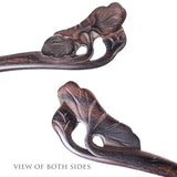CrystalMood Handmade Carved Wood Hair Stick Lotus Leaf