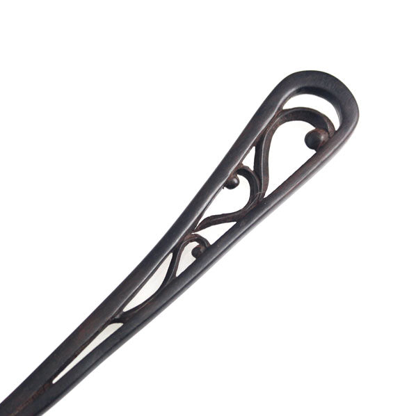 CrystalMood Handmade Carved Wood Hair Stick Curve