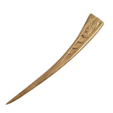 CrystalMood Handmade Carved Wood Hair Stick Waves 6.85" Ebony