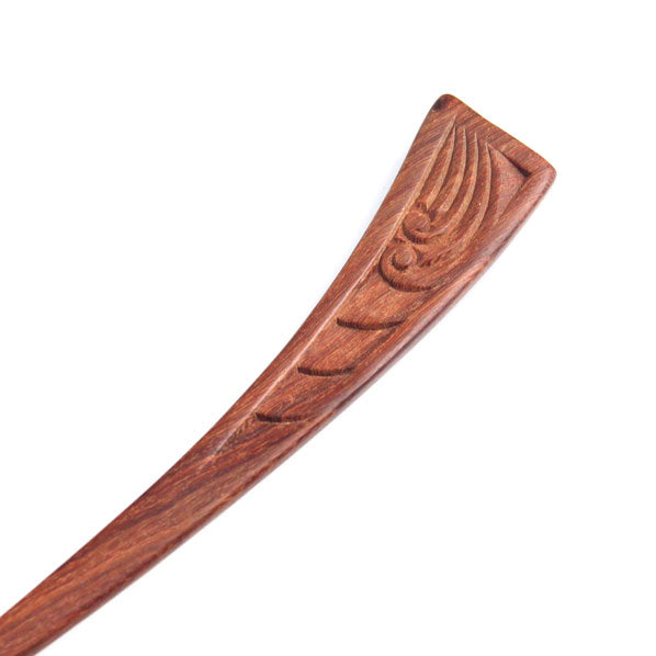 CrystalMood Handmade Carved Wood Hair Stick Waves