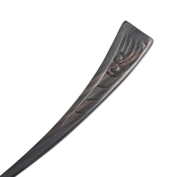 CrystalMood Handmade Carved Wood Hair Stick Waves