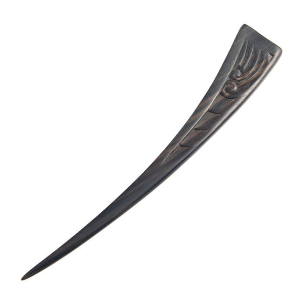 CrystalMood Handmade Carved Wood Hair Stick Waves