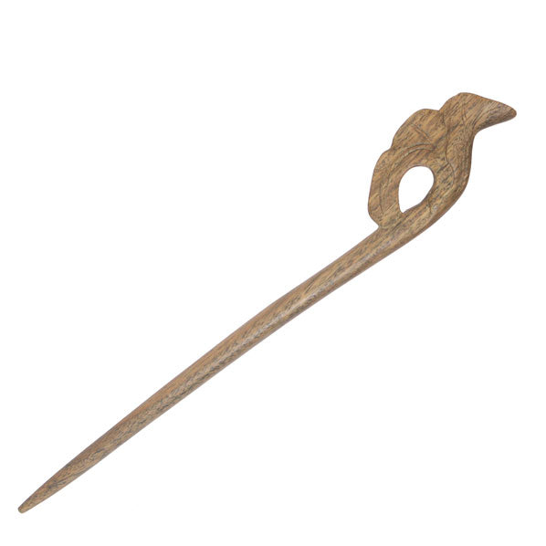 CrystalMood Handmade Carved Wood Hair Stick Lotus Leaf
