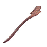 Crystalmood Handmade Carved Wood Hair Stick Rabbit Rosewood