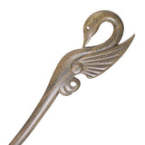 Crystalmood Handmade Wood Hair Stick Swan 7.25-Inch Lignum-Vitae