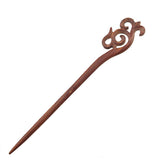 CrystalMood Handmade Carved Floral Ebony Hair Stick