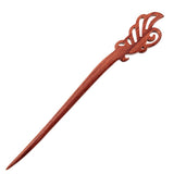 CrystalMood Handmade Carved Wood Butterfly Silhouette Hair Stick