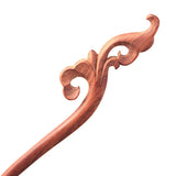 CrystalMood Handmade Carved Wood Hair Stick Baroque Ebony