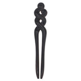 CrystalMood Handmade Carved Flat Back 2-Prong Wood Twist Hair Stick