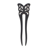CrystalMood Carved Wood 2-Prong Butterfly Hair Stick Fork
