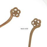 CrystalMood Handmade Carved Lignum-Vitae Wood 5-Petal Flower Hair Stick