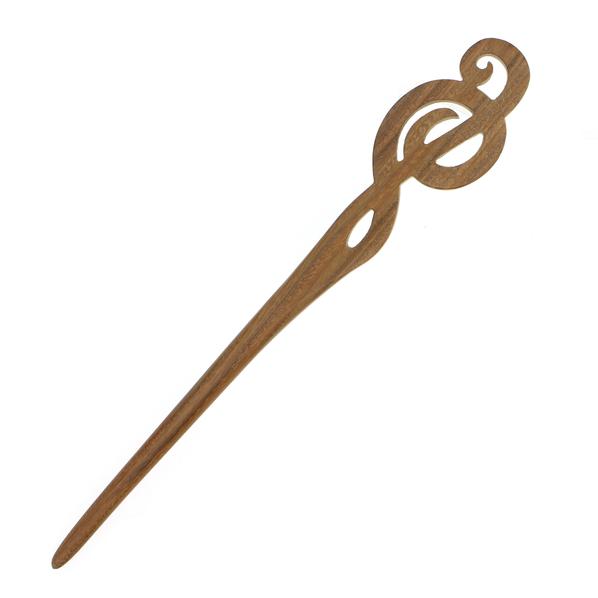 CrystalMood Handmade Carved Lignum-Vitae Wood Musical Note Hair Stick