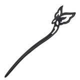 CrystalMood Handmade Carved Ebony Wood Silhouette Butterfly Hair Stick