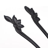 CrystalMood Handmade Carved Wood Simple Floral Hair Stick