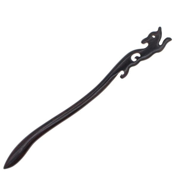 CrystalMood Handmade Carved Rosewood Running Squirrel Hair Stick