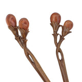 CrystalMood Handmade Carved Lignum-Vitae Wood Hair Stick Goji Berries