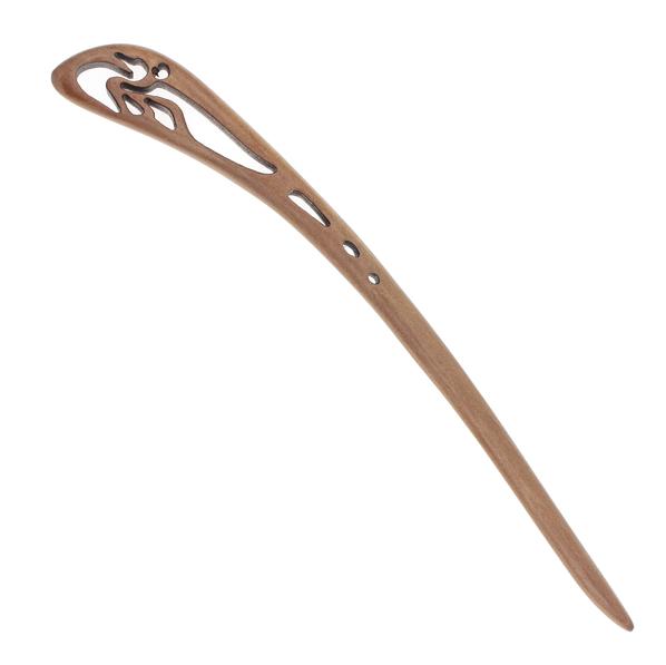 CrystalMood Carved Peachwood Silhouette Dove Hair Stick