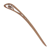 CrystalMood Carved Peachwood Silhouette Dove Hair Stick