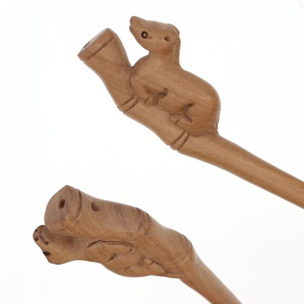 CrystalMood Handmade Carved Peachwood Chinese Zodiac Hair Stick 7 Horse
