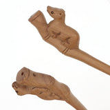 CrystalMood Handmade Carved Peachwood Chinese Zodiac Hair Stick 7 Horse