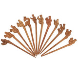 CrystalMood Handmade Carved Peachwood Chinese Zodiac Hair Stick 12 Pig