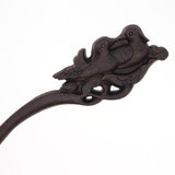 CrystalMood Carved Ebony Wood Flat-Back Mandarin Ducks Hair Stick