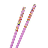 Painted Purple Bamboo Chopsticks Hair Stick with Swirl Pattern [Pair]