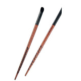 Ironwood Chopstick Hair Sticks with Red Nail Style Tip [Pair]