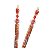 Crystalmood Handmade Lacquered Hair Stick w/ Swarovski Crystal & Mother-of-Pearl