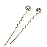 Crystalmood Wavy Metal Hair Stick w/ Spiral