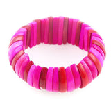 Handmade Colored Yak Bone Stretch Bracelet 1.1"
