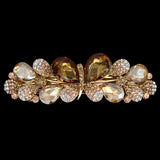 Champagne Rhinestone Butterfly Full Size Floral Hair Barrette