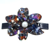 Crystalmood Cellulose Acetate Flower w/ Pearl Hair Barrette