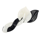 Crystalmood Cellulose Acetate Black & White Leaves Hair Barrette