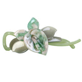 Crystalmood Cellulose Acetate Twist Hair Barrette Leaves Green