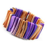 Purple and Orange Shell Stretch Bracelet 1