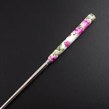 Porcelain China and Stainless Steel Chopstick Hair Stick 8.75