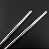 Smooth Stainless Steel Hollow Chopstick Hair Stick 8.8 In [Pair]