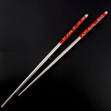 Stainless Steel Hollow Chopstick Hair Stick Flowers 8.8 In [Pair]