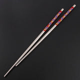Stainless Steel Hollow Chopstick Hair Stick Flowers 8.8 In [Pair]