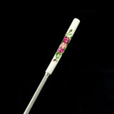 Porcelain China and Stainless Steel Chopstick Hair Stick 8.65