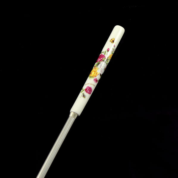 Porcelain China and Stainless Steel Chopstick Hair Stick 8.65" [Pc]