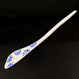 Handmade Porcelain China Freeform Hair Stick Blue Flowers