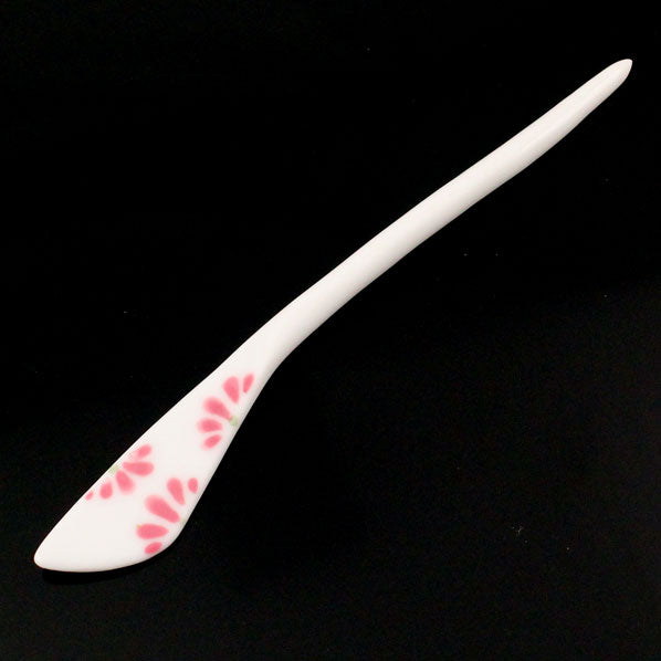 Handmade Porcelain China Freeform Hair Stick Pink Flowers with Tassels