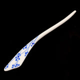 Handmade Porcelain China Freeform Hair Stick Blue Flower Tree